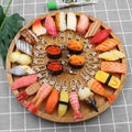 Japanese Realistic Sushi Fish Model Food Key Chains Pendant for Women Bag Decorate Charm Cuisine Resin Simulation Sushi Keychain