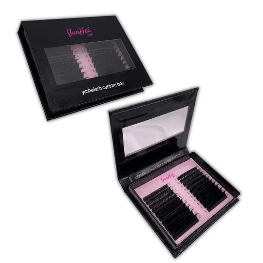 Wholesale Individual Lash Extension Premium Matt Dark Black Private Label Volume Eyelash Extensions Lash Tray