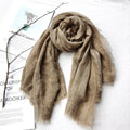 Fashion Women Soft Solid Color Shawl Beautiful Edge  Women Big Cotton Linen  Scarves Muslim Hijab