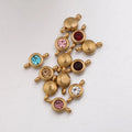 Two-Hole 6.5mm DIY Gold Stainless Steel Jewelry Pendant Connectors 12 Months Crystal Birthstone Accessories Jewelry Components