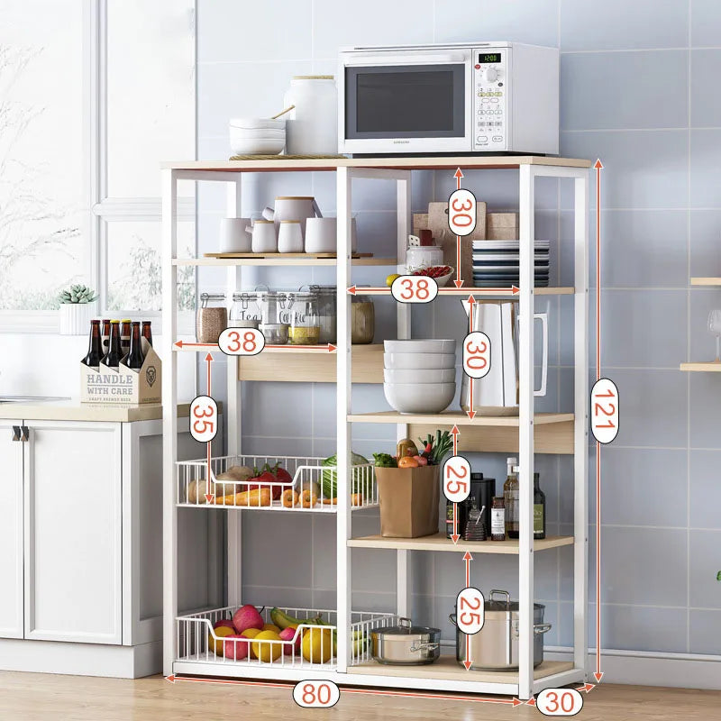 Kitchen Microwave Oven Rack Kitchen Cabinet Shelves Fruit Vegetable Shelf
