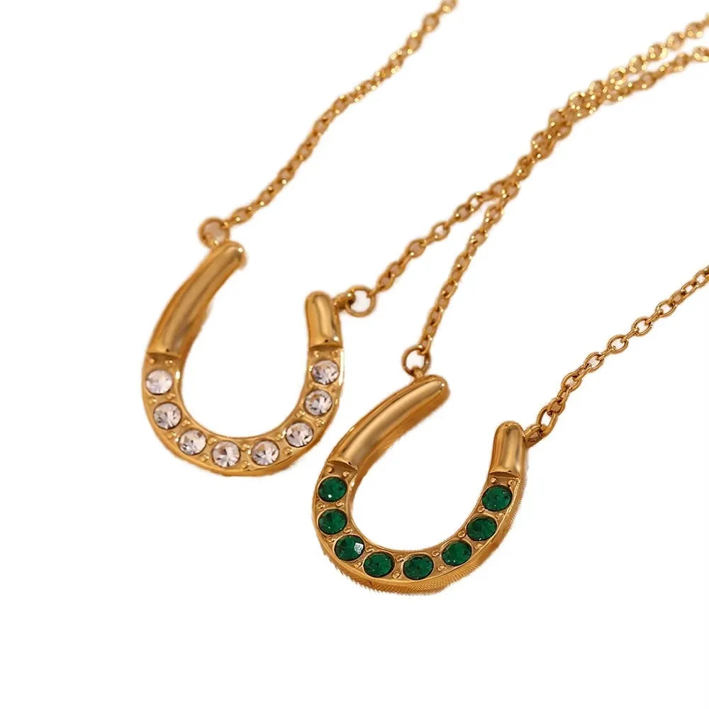 Non-fading Color Dripping Oil Round Pendant Necklace Clavicle Chain Stainless Steel Short Chain Female
