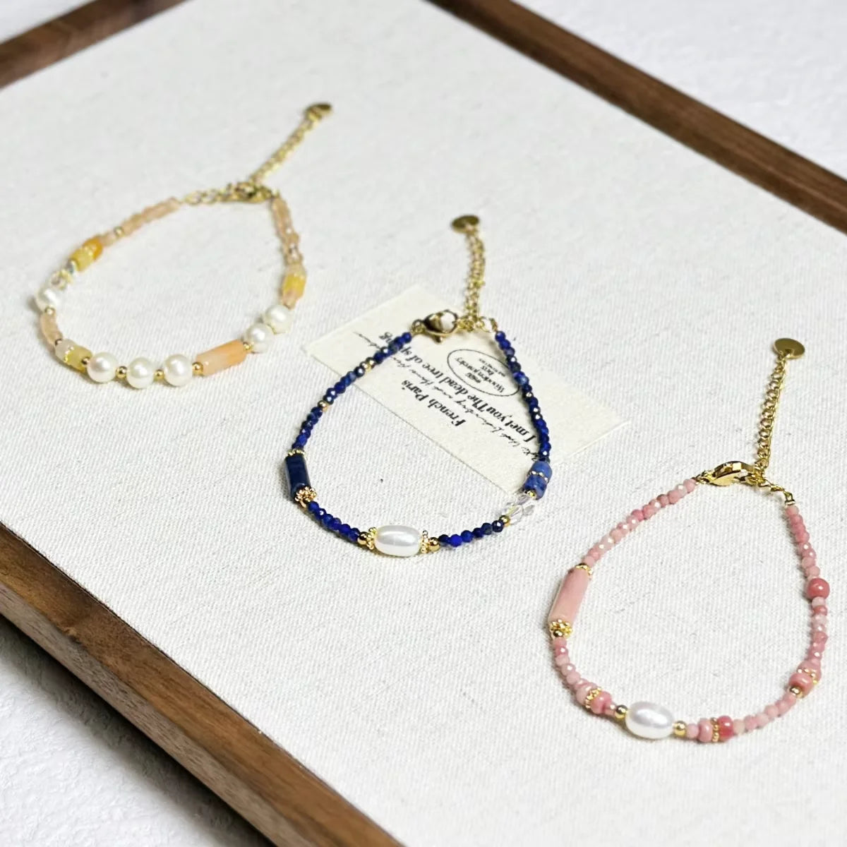 Hot Selling Fresh Water Pearl Bracelet Natural Stone Beaded Lapis Lazuli Rose Quartz Crystal Bracelet for Women