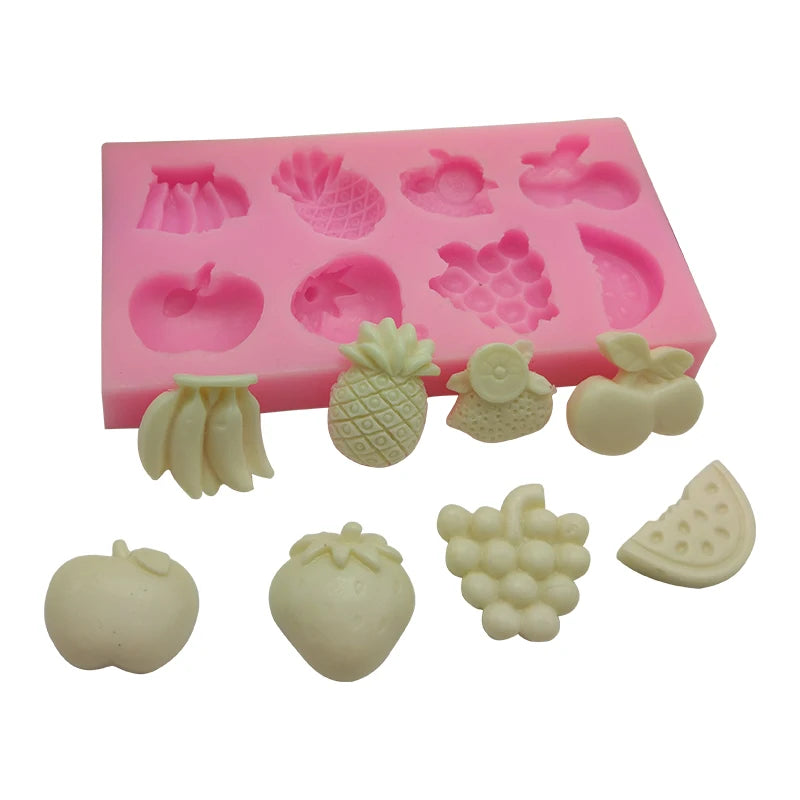 Z-0742 DIY Handmade Soap Mold 8 Cavity Fruit Soap Mold Ice Cube Tray Chocolate Silicone Cake Mold