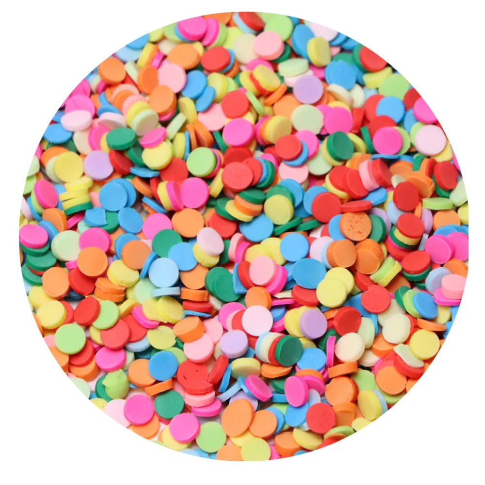 500g/lot Rainbow 5mm Round Polymer Hot Soft Clay Circle Sprinkles Colorful for DIY Crafts Tiny Cute Slime Accessories
