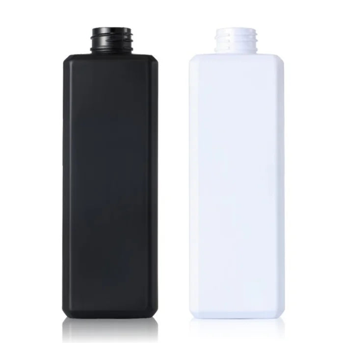 500ml Matte Black Shampoo Bottle square Plastic Conditioner Container Bottle 16oz