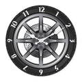 12-Inch Modern Creative MDF Wooden Car Tire Wall Clock Silent Quartz Needle Display Customizable for Living Room Decor