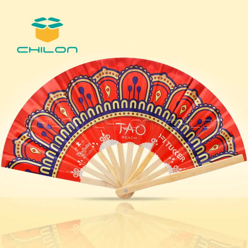 Personalized Print Engrave Wedding Favor Silk Fan Customized Cloth Hand Fan Wedding Gifts