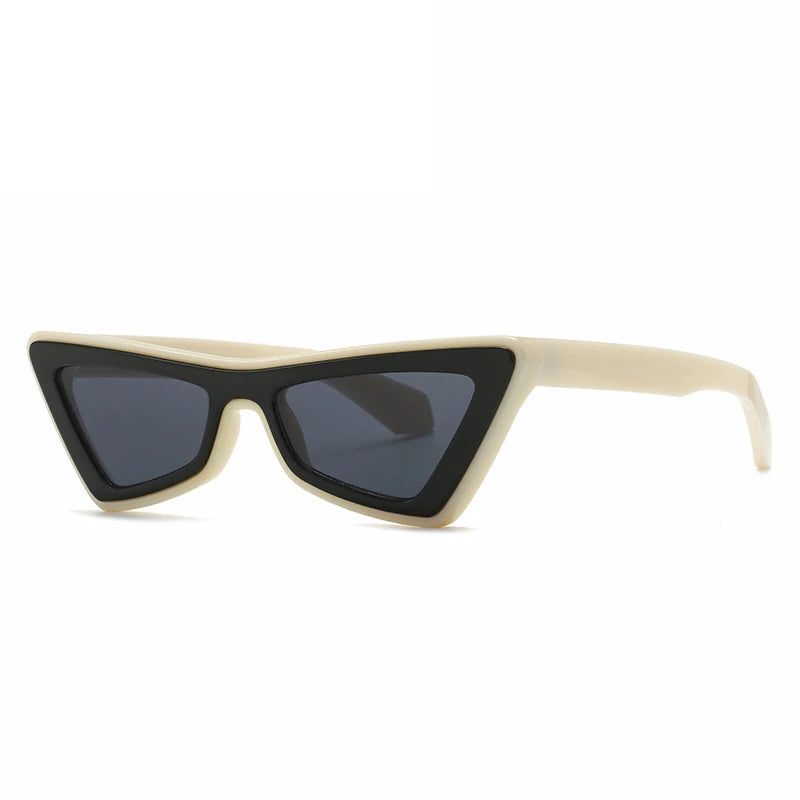 STORY KD3928 Cat Eye Fashion Sunglasses Street Shot Triangle Shades Eyeglasses Zebra Striped Frame Sunglasses for Women