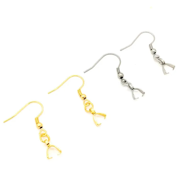 Wholesale Pendant Melon Seeds Clasp Stainless Steel Ear Wire Earring Hooks 0.7*21mm for Jewelry Making Diy Jewelry Findings