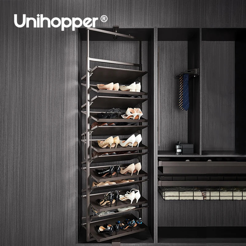 Unihopper Modern Wardrobe Hardware Accessories 360 Revolving Shoe Storage Organizer Furniture Cabinet Rotating Shoe Rack