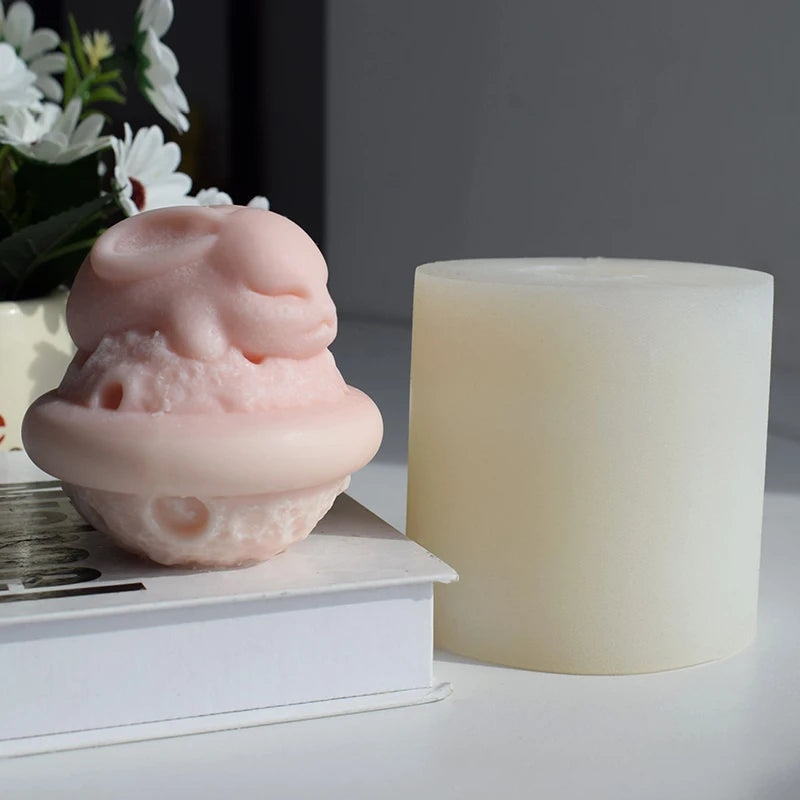 3D Cute for Eco-Friendly Silicone Mold for Scented Candles & Gypsum Soap DIY Handmade Craft Mould-Cake Tools