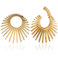 Evorte New Stainless Steel Gold Plated Statement Earrings Ear Expander Weights Tunnel Plug for Women Piercing Jewelry