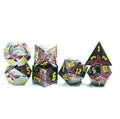 Custom Dnd Metal Dragon Dice Set D&d Dice Metal Dragon Dice for DND Game ( Sliver With Red )