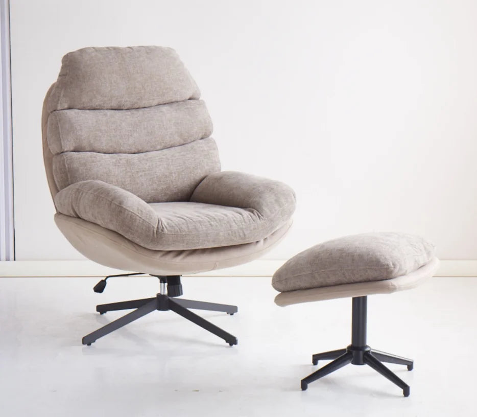 Modern Swivel Lounge Chair with Footrest   Ideal for Home Office Bedroom