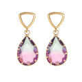 Natuna Classic Design Jewelry Brass Water Drop Zircon Earrings Brass Earrings Brass Plated Spiral Earrings for Woman