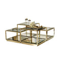 Modern Luxury Design Coffee Table Set Furniture Living Room Set Square Gold 304 SS Frame Centre Table Glass Mirror Coffee Tables MegaBDM