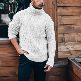 Liu Ming Clearance Sales Wholesale Winter Men s Casual Warm Thick Knitted Turtleneck Jumper Tops Long Sleeve Ribbed Sweater