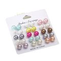 Fashion Wholesale Colorful Pearl Earrings 15 Pairs One Card Korean Style Women Stud Earrings Set