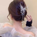 High Quality Luxury Hair Shark Clip Butterfly Hair Clips Rhinestone Tassel Hair Claw Clips for Women Girls