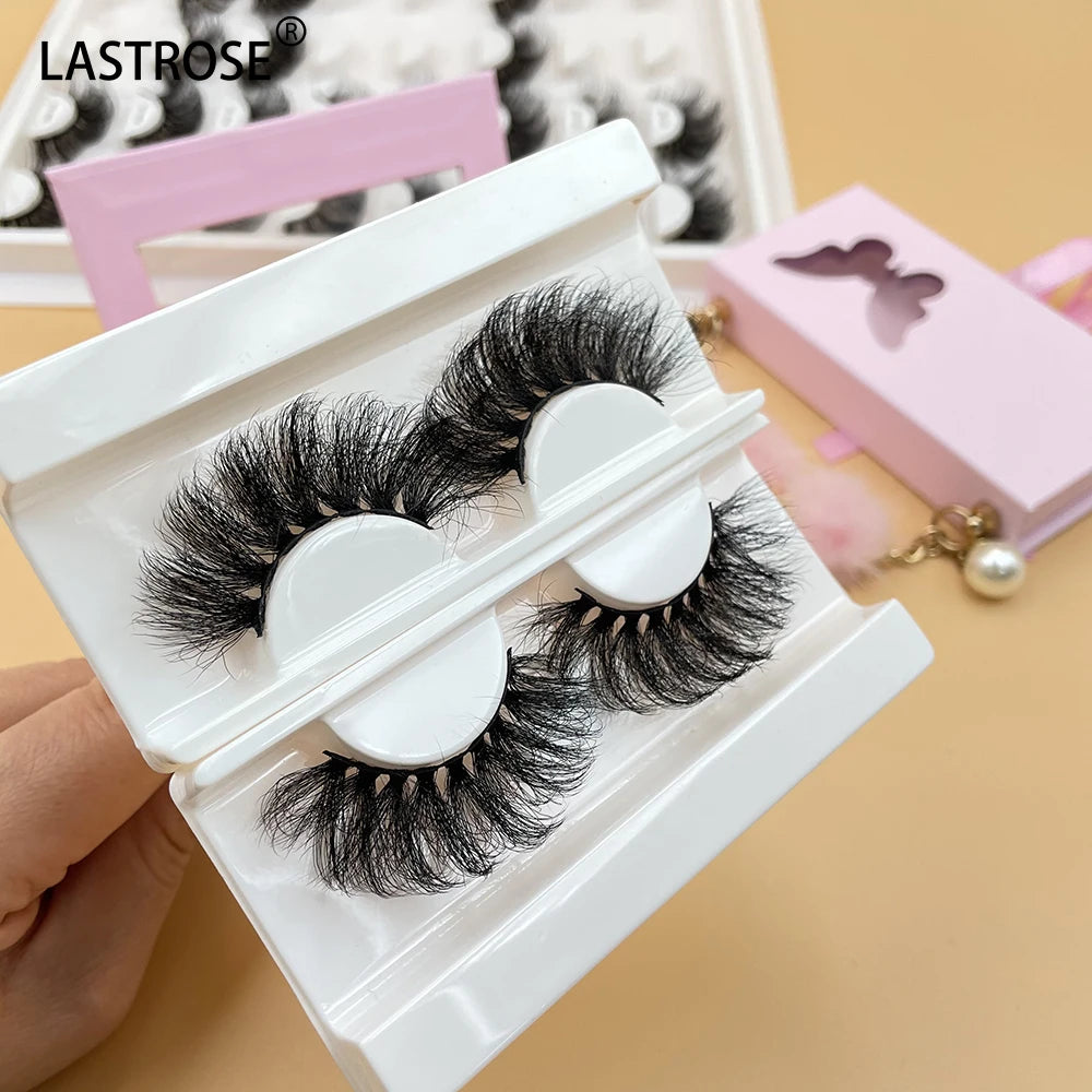 Wholesale 20mm 25mm Faux Mink Eye Lashes Full Strip Eyelash  Private Label Russian Volume Lash Strips DD Cural Russian Eyelashes