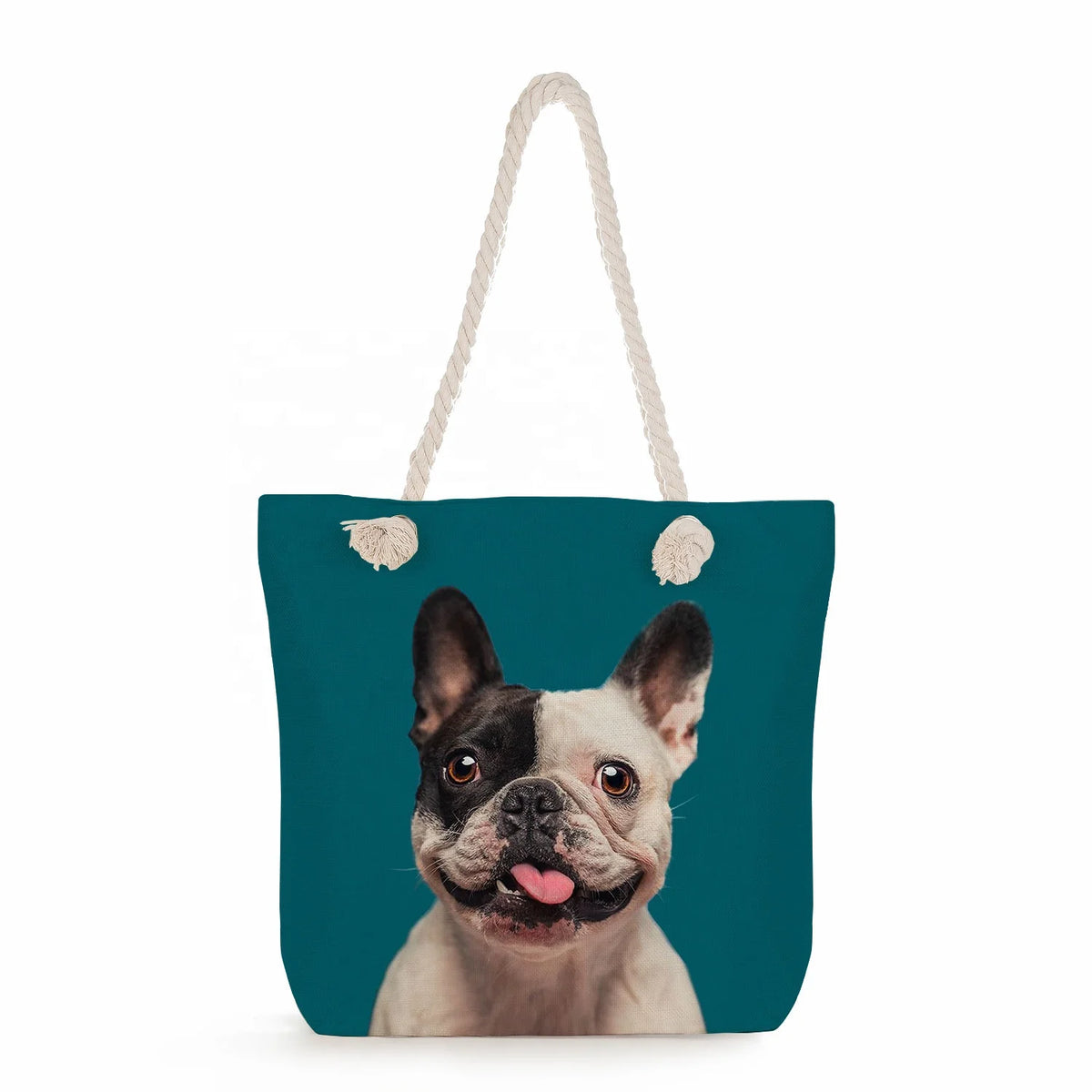 Factory Wholesale Casual Tote Bags Custom Dog Print for Students Large Capacity with Zipper Closure Cute for Men and Women