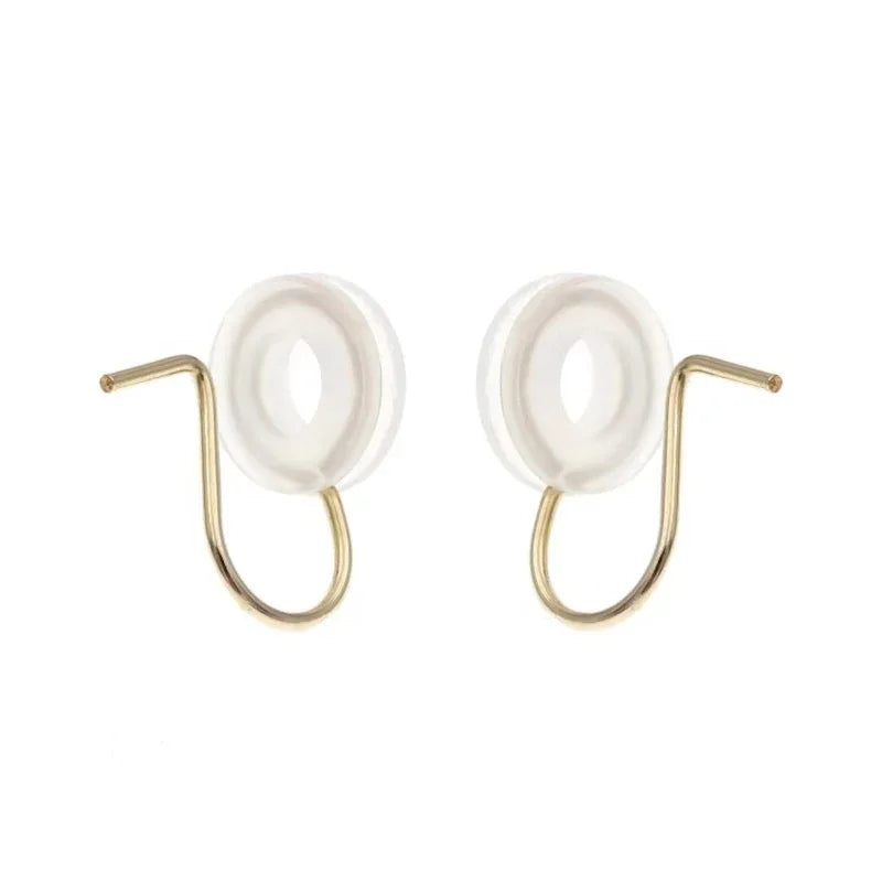 Real 14K Gold Filled Silicone Round GF Ear Clip Wire for Jewelry Finding DIY Making Earrings Accessories Clasps