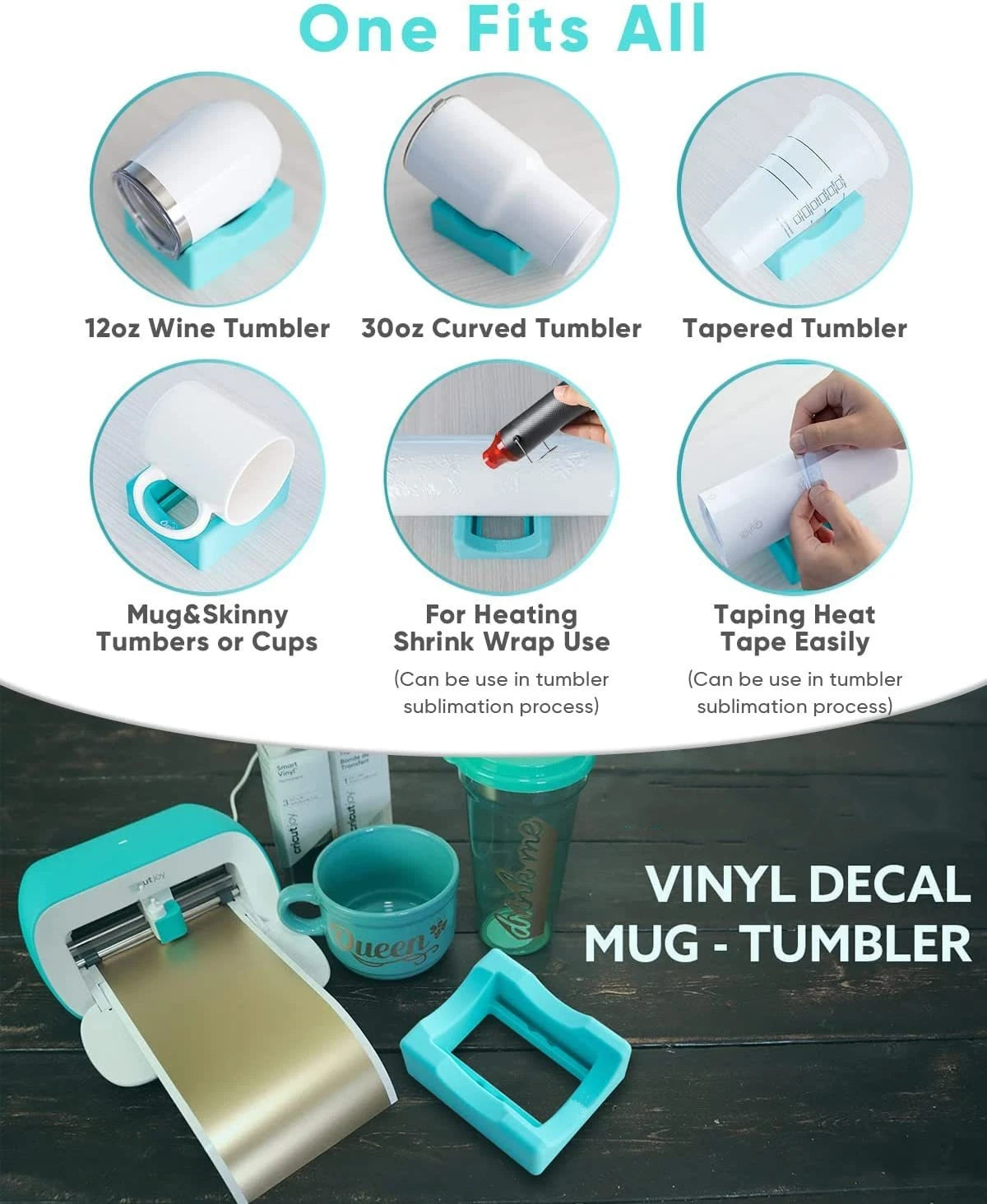 Silicone Cup Cradle for Tumblers with Built-in Slot Tumbler Holder for Crafts Use to Apply Vinyl Decals for Tumblers