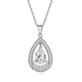 Drop Sterling Silver Pendant Necklace Prong Setting
