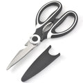 KINGWISE Household Japanese Stainless Steel 2 in 1 Shear Multipurpose Black Handle Clever Kitchen Scissors for Kitchen Use