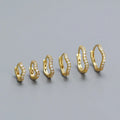 New 6mm 8mm 10mm Multi Sizes Cubic Zircon Hoop Earrings Jewelry S925 Sterling Silver Wave Twist Stack Huggie Hoop Earrings