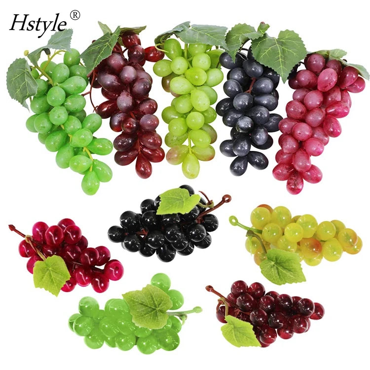 Artificial Fruits Frosted Grape Clusters Decorative Grapes Bunches Rubber Grape Bundles for Vintage Wedding Favor FZH612