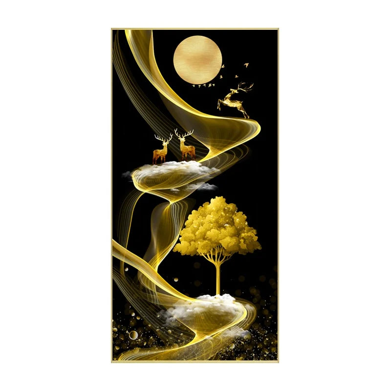 Deer Crystal Porcelain Painting art Prints Diamond Painting Entryway Wall Decor