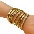 Mylove Women's Bracelets Zircon 18k Gold Plating Stainless Steel Jewelry Pulseras Mujer Fashion Bracelets Bangles for Women