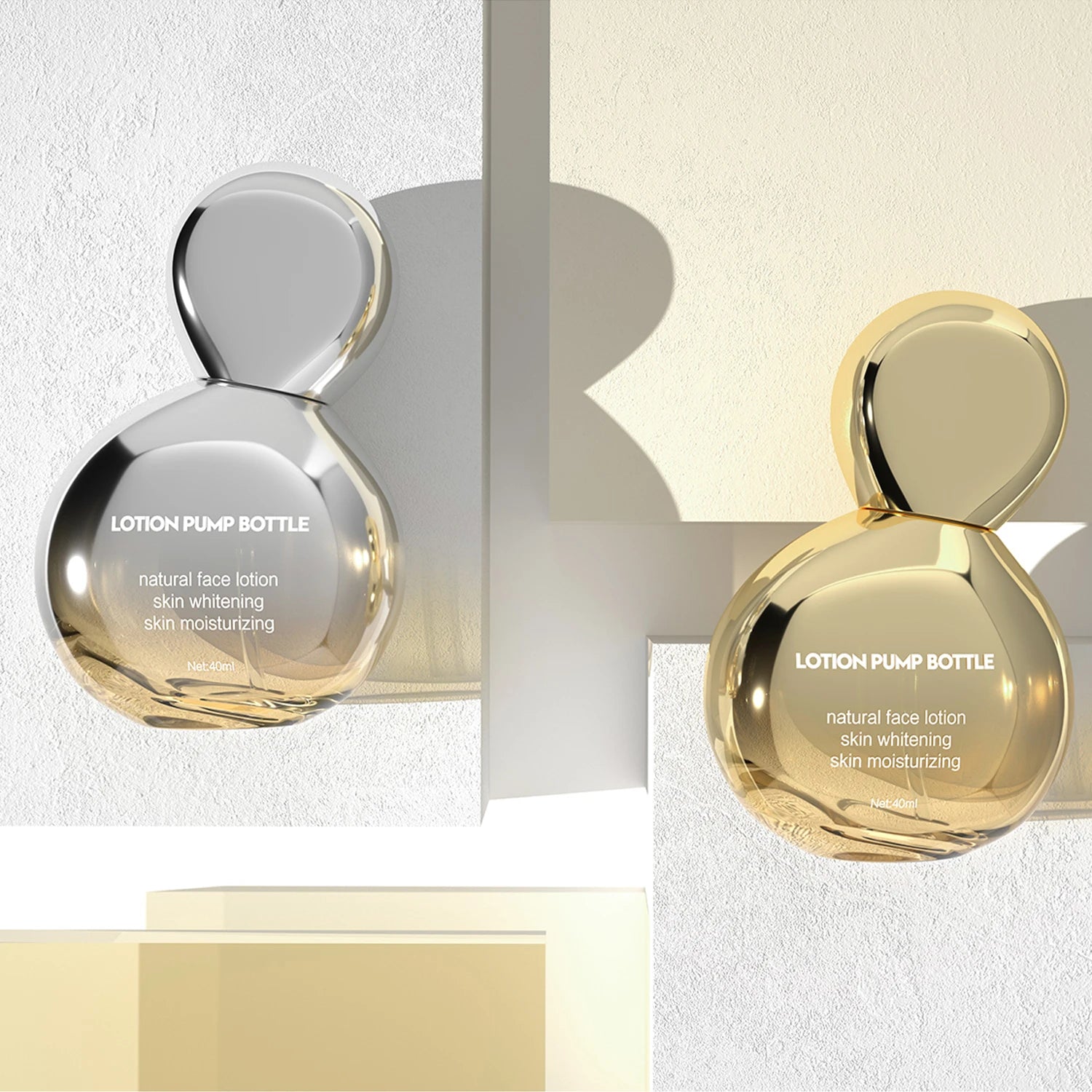 45ml Custom Manufacturer Skincare Cream Packaging Cosmetic Face Serum Glass Lotion Pump Bottle With Pump