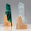 Personalized Printing Optical Crystal Glass Wooden Trophy MH-NJ0276