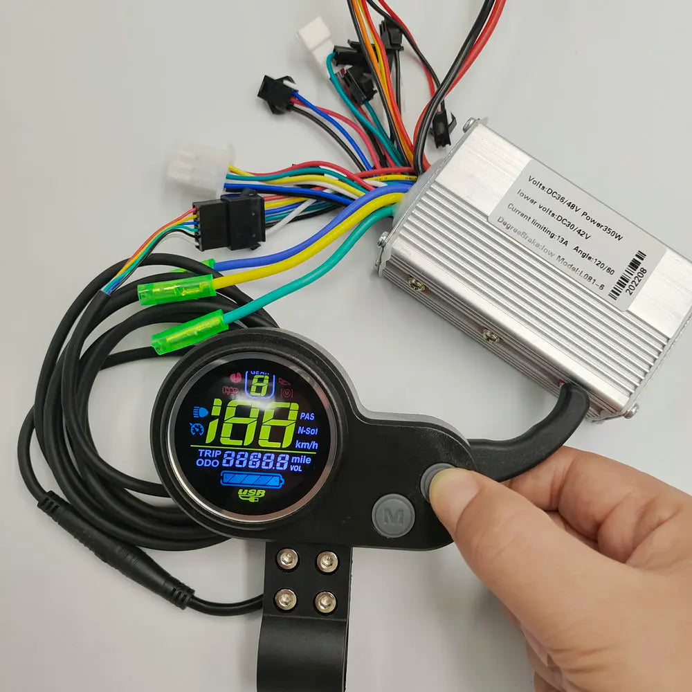 Electric Scooter Instrument L081 Round Color Screen+Finger Shifter+CONTROLLER 6 MOSFET 24v36v48v 350w EBIKE MTB SCOOTER DIY PART