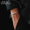 EManco Wholesale Jewelry High Polishing Waterproof Opening Bracelet Stainless Steel Adjustable C-Shaped Cuff Hammer Bracelet