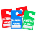 Custom Car Park Red Green Blue Erasable Reusable PVC Handicap Temporary Parking Permit Hang Tag Label Screen Printed
