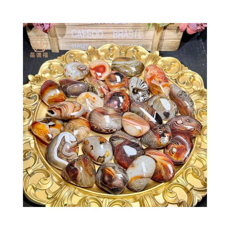 Kindfull Wholesale Crystal Healing Fengshui Lace Agate Palm Sardonyx Palm for Sale