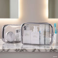 Clear Makeup Organizer Pouches Tote Travel Toiletries Bags Transparent PVC Cosmetic Bag