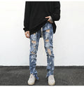 OEM FOG Private Blue Brand Drop Shipping Stock Men Jeans Trousers Denim Paint Denim Jeans Wears