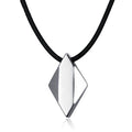POYA Mens Necklace 26mm Small Diamond Shape Tungsten Carbide Pendants High Polished Best Gift for Him