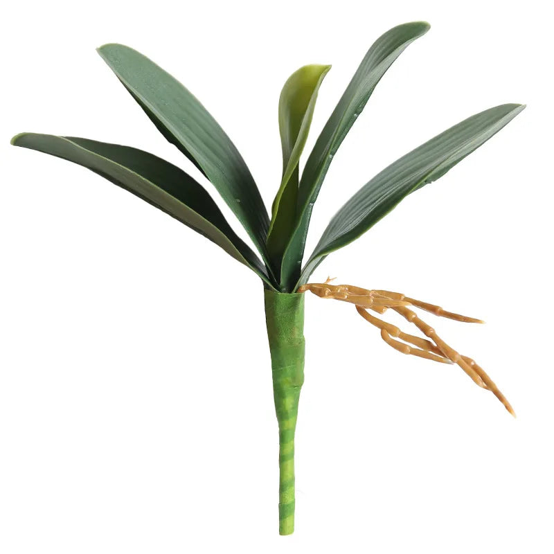 AF0551 Wholesale High Simulation Green Real Touch Artificial Phalaenopsis Orchid Leaves for Home Flower Arrangement