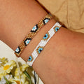 Go2boho Bohemian Women Braided Fashion Jewelry Handmade Adjustable Accessories Evil Eye Design Bead Bracelet for Friendship Gift