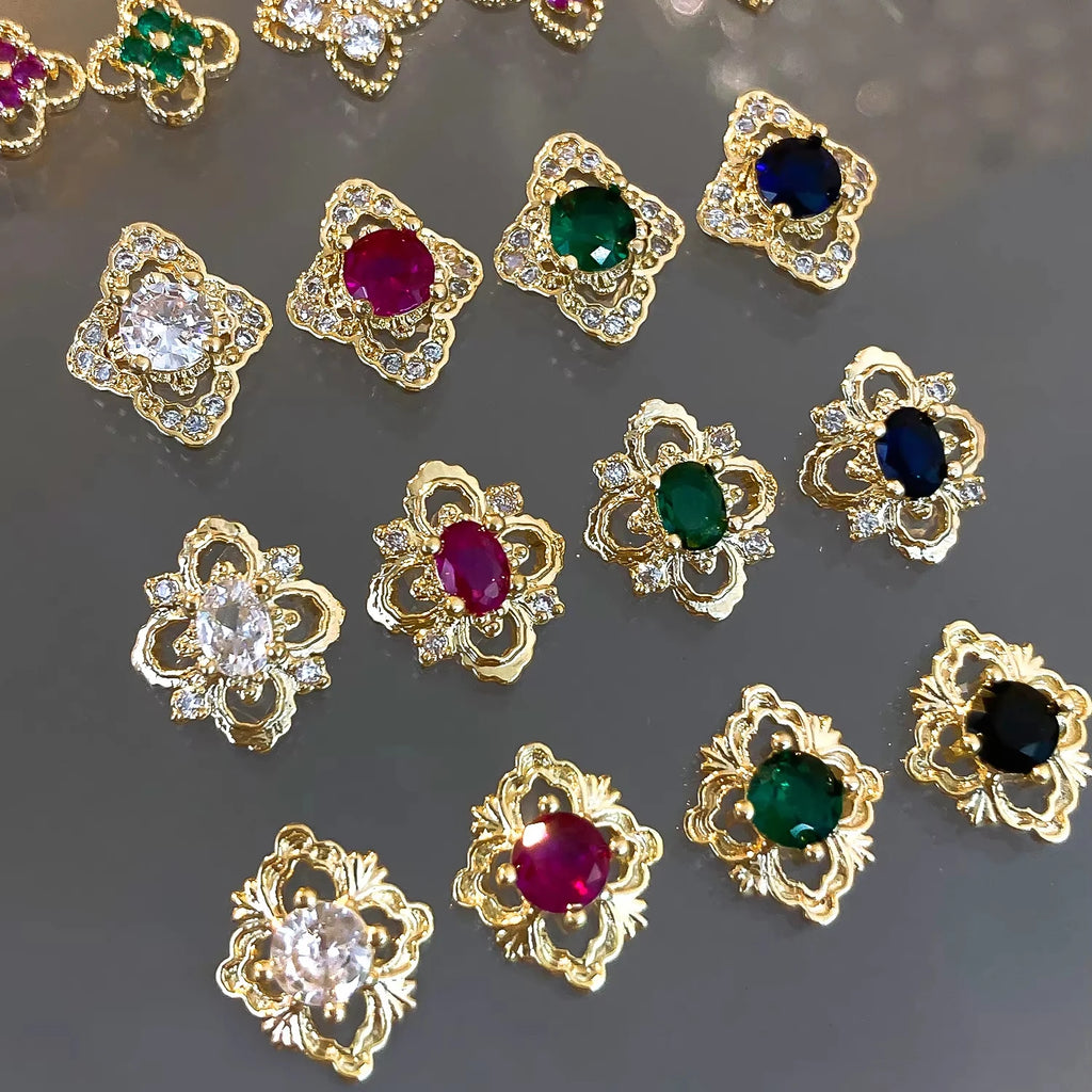 Popular Retro Chinese Palace Style Nail Zircon Jewelry 3D Summer Metal Accessories Buchirati Armor Materials