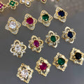 Popular Retro Chinese Palace Style Nail Zircon Jewelry 3D Summer Metal Accessories Buchirati Armor Materials