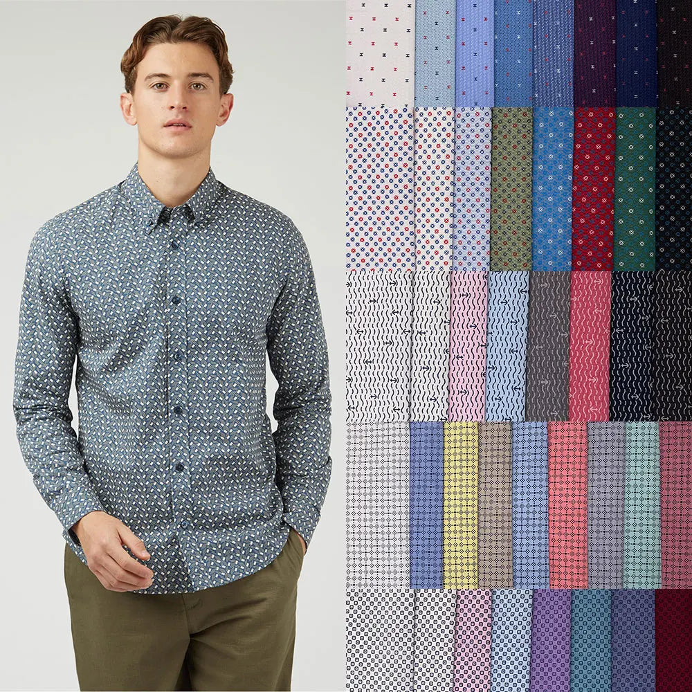 Wholesale Yarn Dyed Dobby Printed Polyester Cotton Breathable Soft Comfortable Fabric With Medium Weight for Garment Shirt