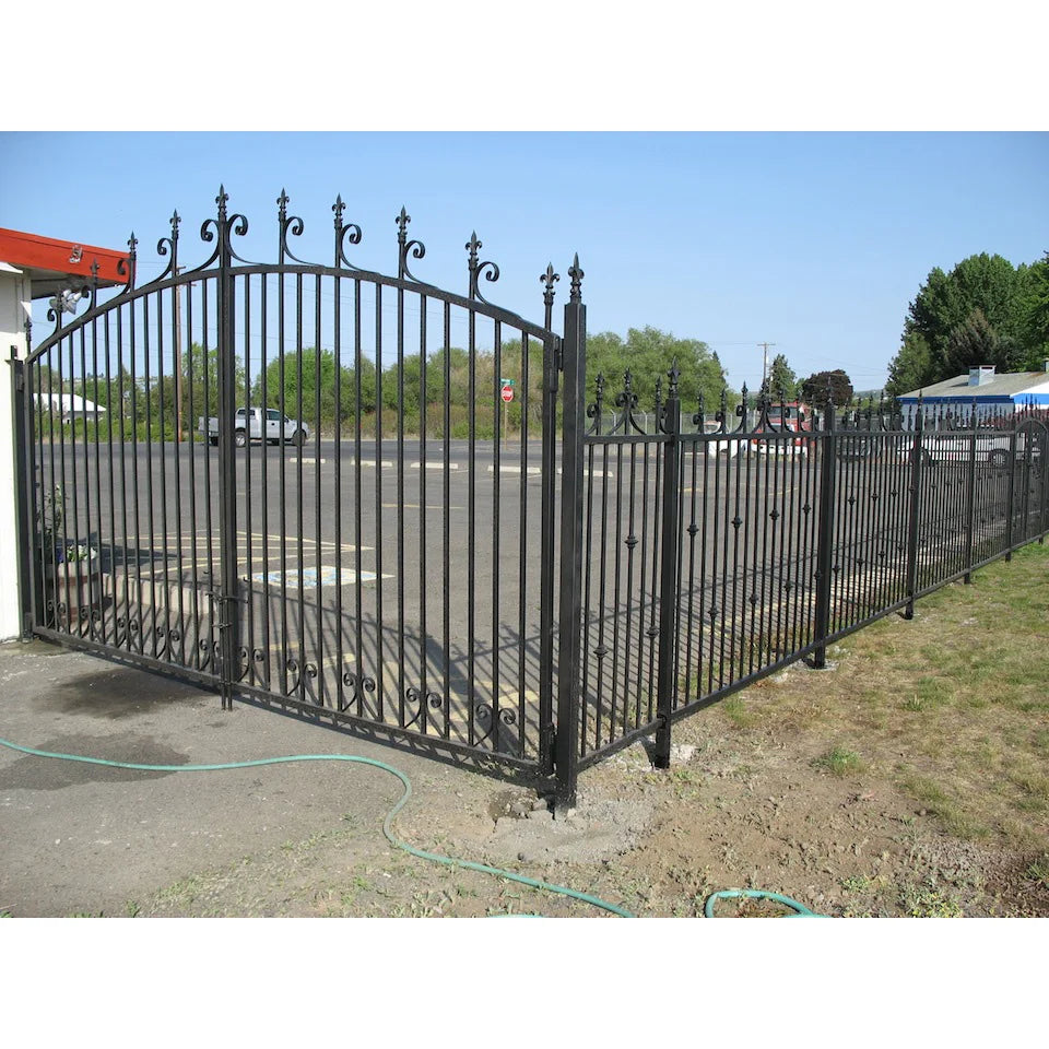Wrought Iron House Gate Designs Pictures Swing Powder Coated Courtyard European Style