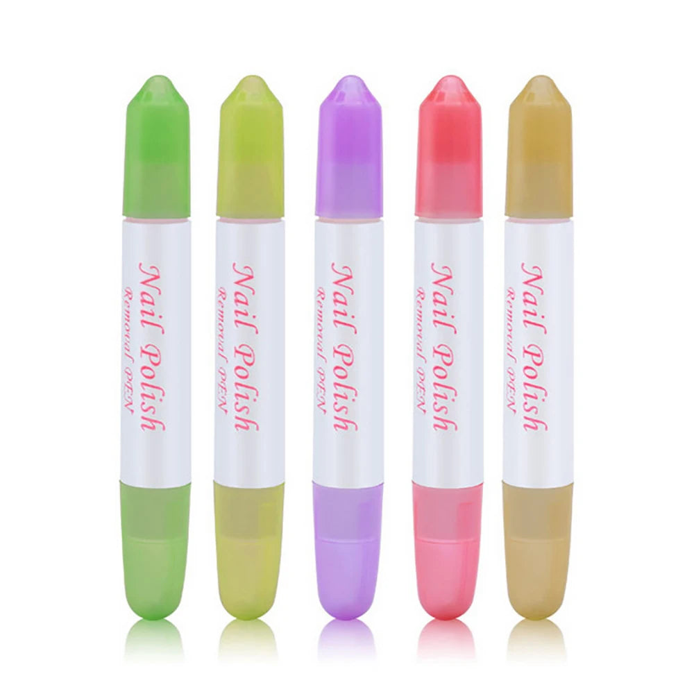 NAB008 1Pc Straight Stainless Steel Plastic Nail Cleaning Brush Polish Remover Pen Beauty Tools for UV Gel Manicure Accessories